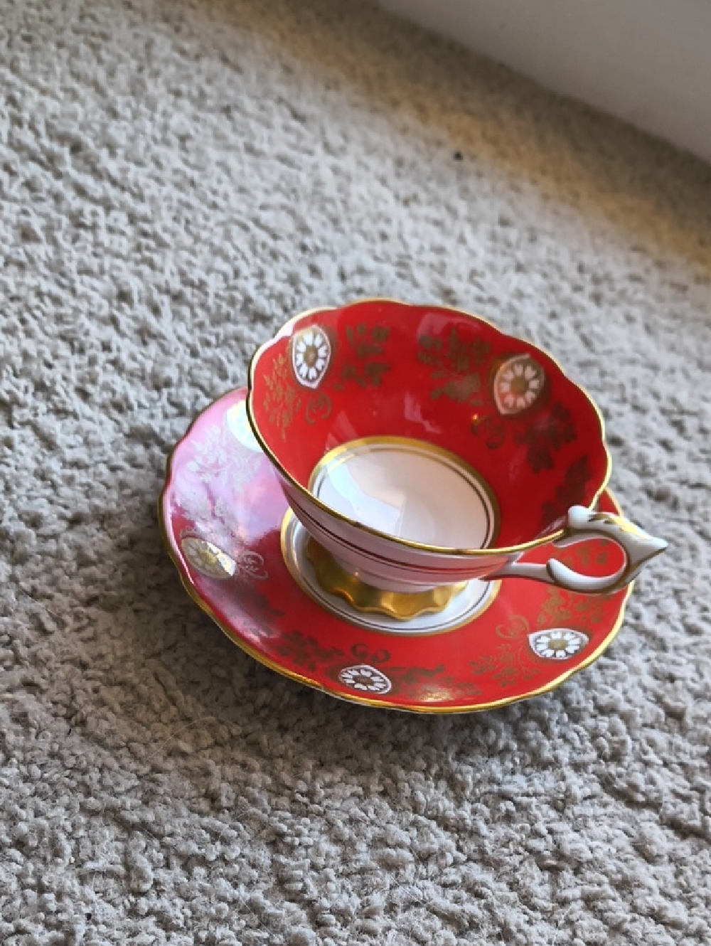 Stafford White and Gold Bone China Teacup